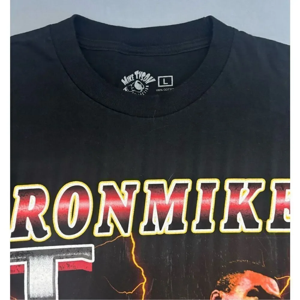 Iron Mike Tyson Boxing Short Sleeve Graphic Pullover T Shirt Mens Size L Black